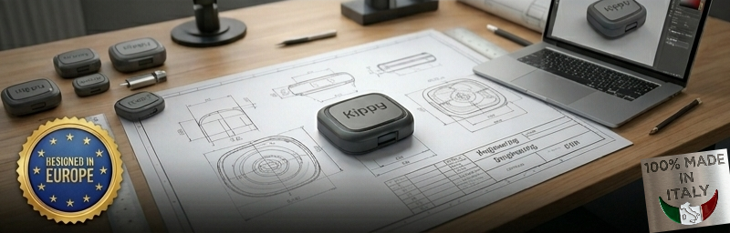 Traceur GPS Kippy : conception européenne et fabrication italienne de haute qualité